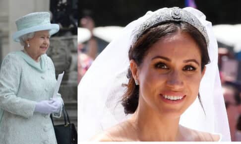 エリザベス女王とメーガン妃 photo : David Fisher/Shutterstock, @theroyalfamily / twitter