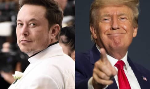 ツイッター社を買収したイーロン・マスク（左）、ドナルド・トランプ Photo： Steven Ferdman, Bonnie Cash/UPI/Shutterstock