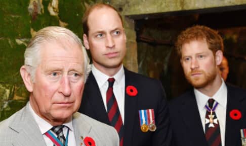左からチャールズ国王、ウィリアム皇太子、ヘンリー王子（2017年） Photo: Tim Rooke/Shutterstock