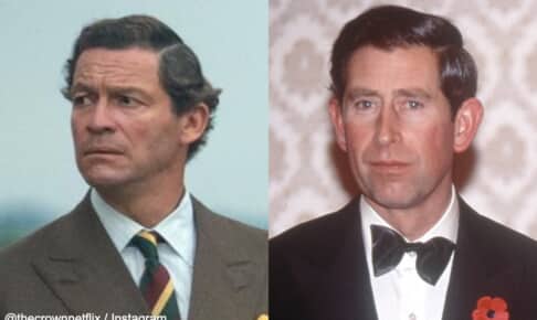 ドミニク・ウェストと、チャールズ皇太子（1992年 Photo: David Hartley/Shutterstock）
