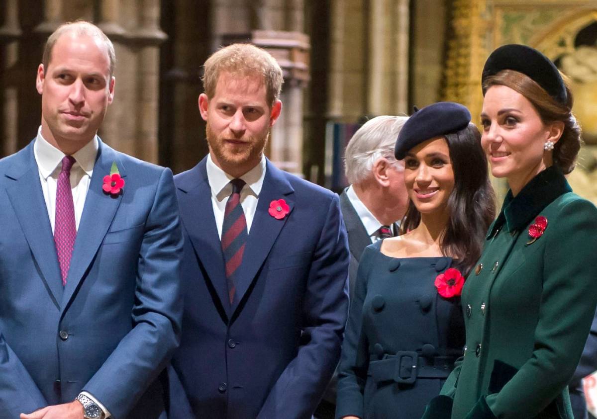左からウィリアム皇太子、ヘンリー王子、メーガン妃、キャサリン妃 photo : Shutterstock