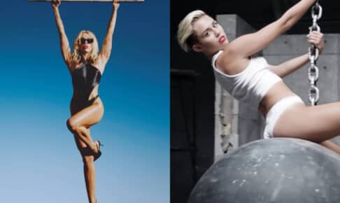 マイリー・サイラス（※写真左は2023年、右は2013年）