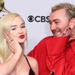 キム・ペトラスと、サム・スミス Photo: David Fisher/Shutterstock