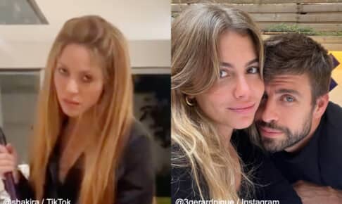 左からシャキーラ、クララ・チア・マルティ、ジェラール・ピケ
