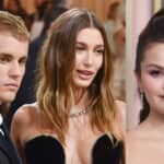 左からジャスティン・ビーバー、ヘイリー・ビーバー、セレーナ・ゴメス Photo: Stephen Lovekin/Shutterstock, Matt Baron/BEI/Shutterstock