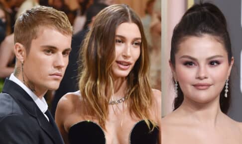 左からジャスティン・ビーバー、ヘイリー・ビーバー、セレーナ・ゴメス Photo: Stephen Lovekin/Shutterstock, Matt Baron/BEI/Shutterstock