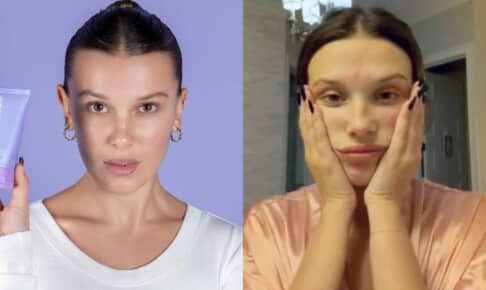 「ニキビ顔」を公開したミリー・ボビー・ブラウン @florencebymills, @milliebobbybrown / Instagram