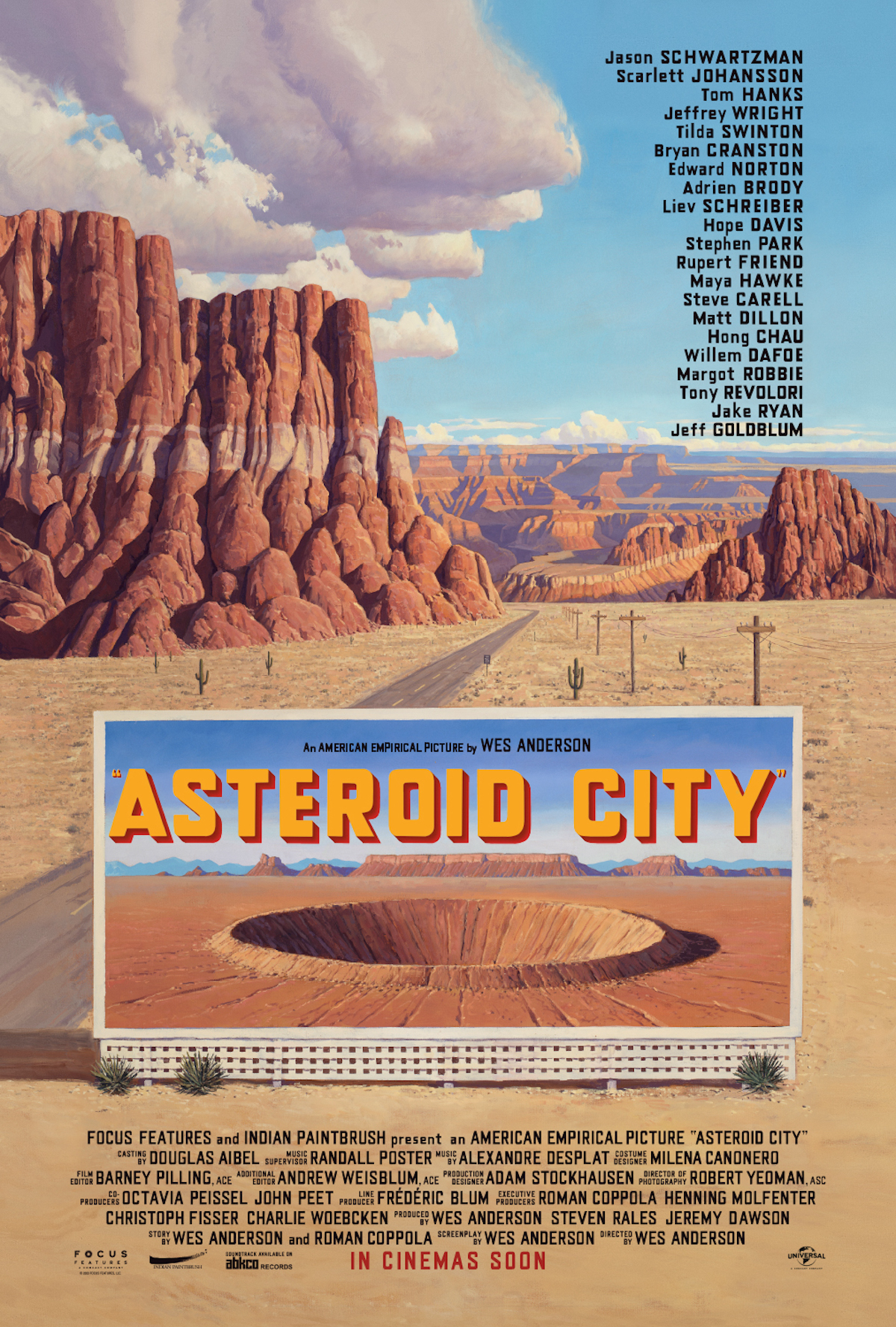 『Asteroid City(原題)』本国版ポスタービジュアル Ⓒ2023 FOCUS FEATURES, LLC.