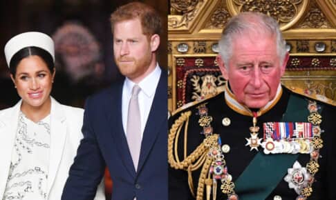 左からメーガン妃、ヘンリー王子、チャールズ国王 Photo: Tim Rooke/Shutterstock, Shutterstock