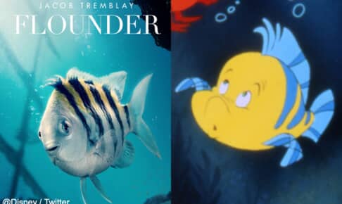実写版のフランダーと、アニメ版のフランダー Photo: @Disney / Twitter, Moviestore/Shutterstock
