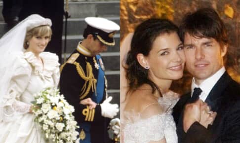 ダイアナ妃とチャールズ皇太子（当時）の結婚式（1981年）と、トム・クルーズとケイティ・ホームズの結婚式（2006年） Photo: Shutterstock