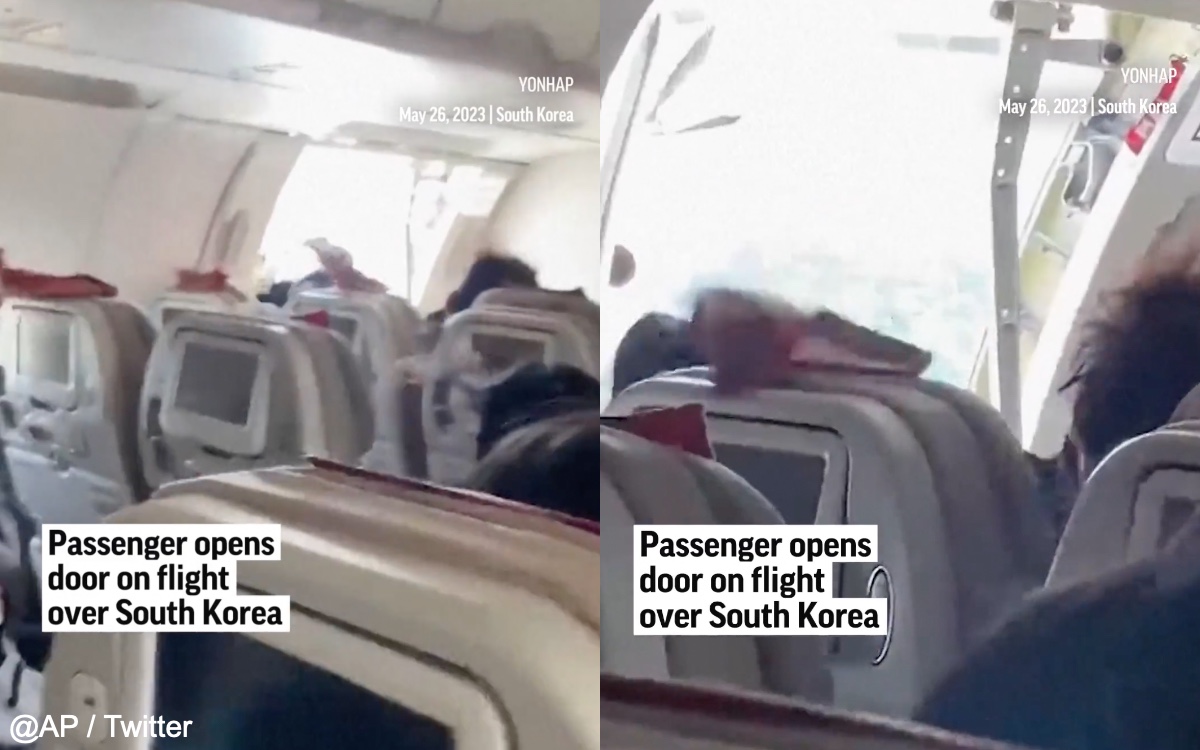 飛行中にドアが開けられてしまう緊急事態が発生