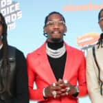 ミーゴス 左から故テイクオフ、オフセット、クエイヴォ（2019年） Photo: Chelsea Lauren/Shutterstock