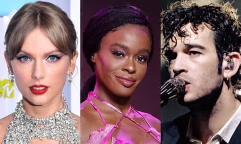 左からテイラー・スウィフト、アジーリア・バンクス、マシュー・ヒーリー Photo: Stephen Lovekin/Shutterstock, Kristina Bumphrey/Shutterstock, Brian J Ritchie/Hotsauce/Shutterstock