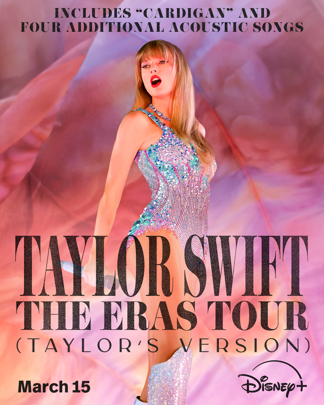 「テイラー・スウイフト：THE ERAS TOUR （Taylor's Version）』3月15日（金）よりdディズニーブラで独占配開始 ©︎2024 Disney and its related entities.