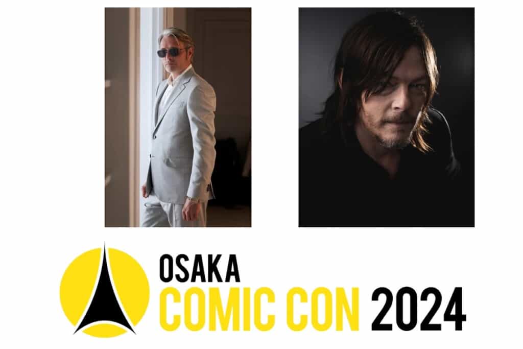 左からマッツ・ミケルセン（Photo by Greg Williams）、ノーマン・リーダス。（大阪コミコン ロゴ Ⓒ2024 Osaka comic con All rights reserved.）