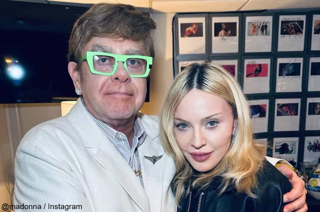 エルトン・ジョン（左）、マドンナ（右）