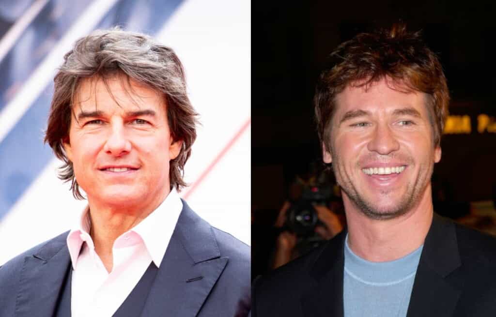 トム・クルーズ（左）、ヴァル・キルマー（右）