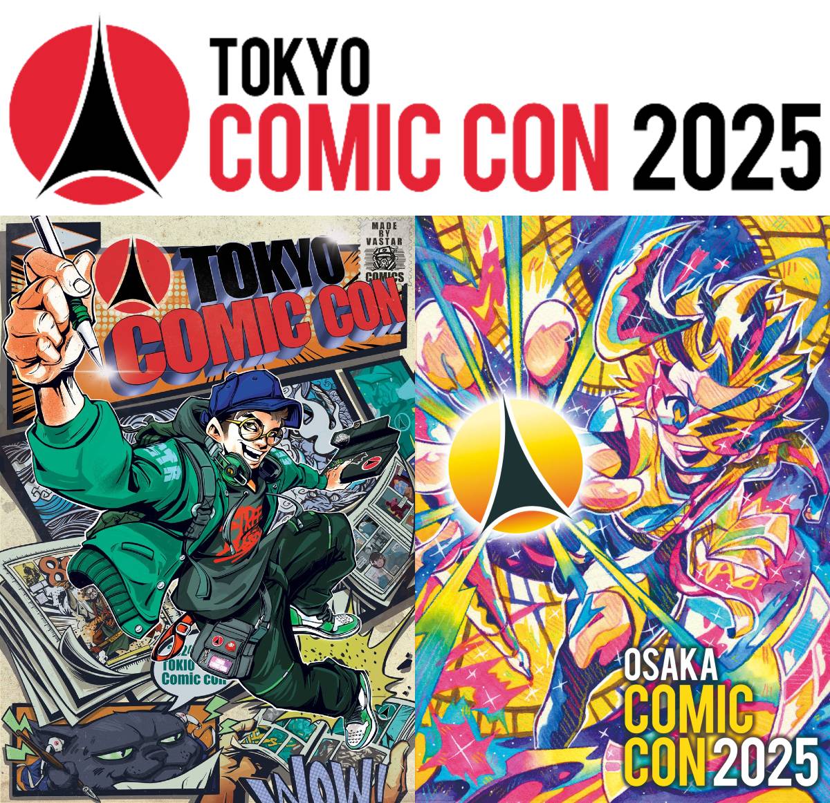 東京コミコン2024メインビジュアル（左）、大阪コミコン2025メインビジュアル