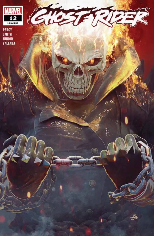 炎に包まれた骸骨の姿とバイクで知られるマーベルのダークヒーロー、ゴーストライダー(画像:Marvel)